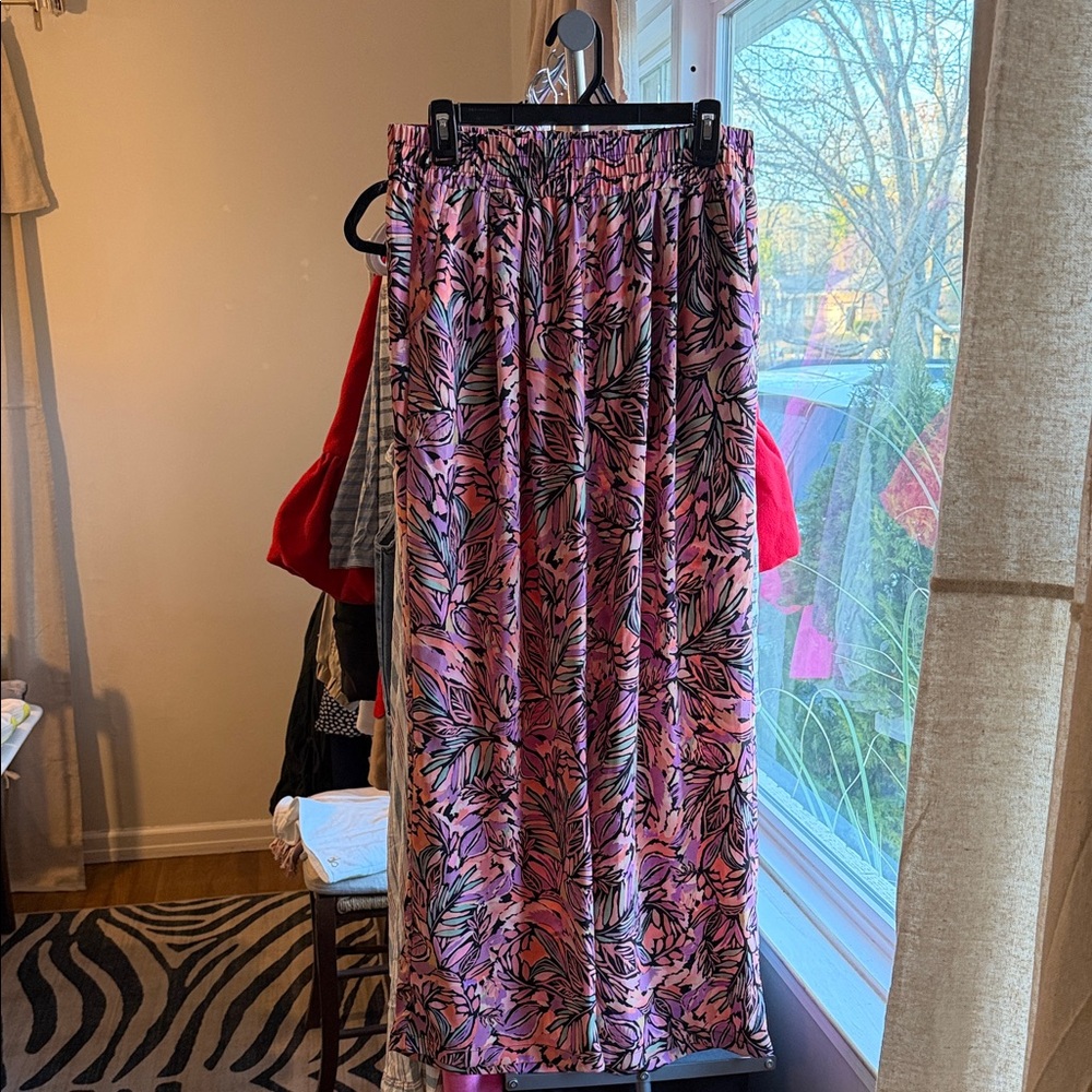 Molly Bracken Pink and Black Maxi Skirt